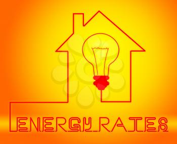 Energy Rates Shows Electric Power 3d Illustration