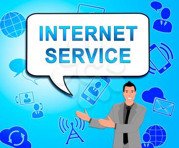 Internet Service Icons Showing Broadband Provision 3d Illustration