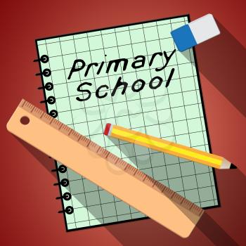 Primary School Notebook Represents Lessons And Educate 3d Illustration