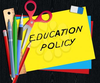 Education Policy Showing Schooling Procedure 3d Illustration
