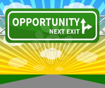 Opportunity Sign Shows Business Possibilities 3d Illustration
