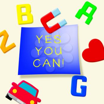 Yes You Can Fridge Magnets Meaning All Right 3d Illustration