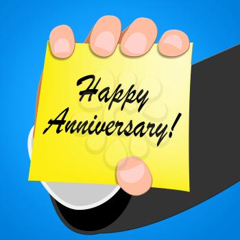 Happy Anniversary Means Greeting Congratulating 3d Illustration