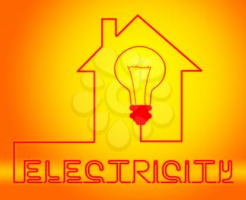Electricity Light Bulb Means Power Source And Circuit