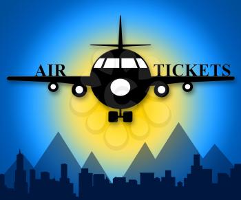 Air Tickets Plane Means Plane Booking 3d Illustration