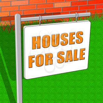 Houses For Sale Meaning Sell Property 3d Illustration