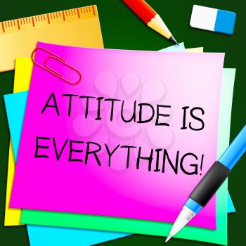 Attitude Is Everything Note Represents Happy Positive 3d Illustration