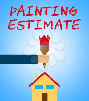 Painting Estimate Paintbrush Meaning Renovation Quote 3d Illustration