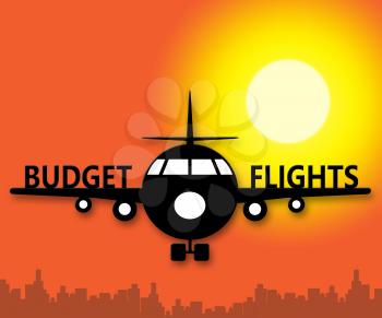 Budget Flights Plane Means Special Offer 3d Illustration