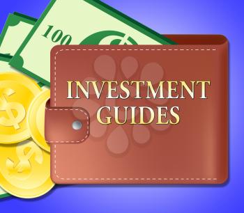 Investment Guides Wallet Indicating Investing  Advice 3d Illustration