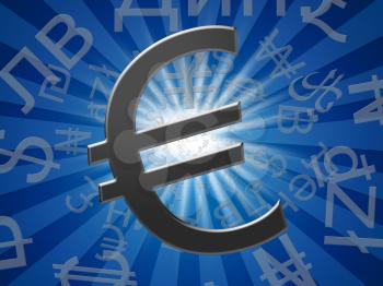 Euro Symbol ShowsEuropean Forex Tablet 3d Illustration