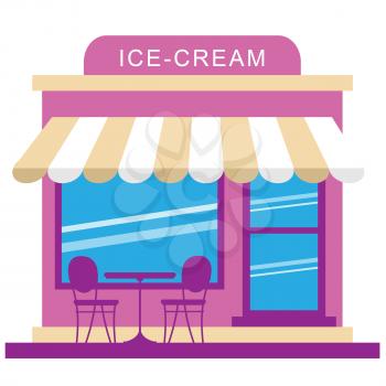 Frozen Ice Cream Store Displays Dessert Shop 3d Illustration