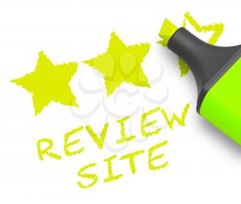 Review Site Stars Means Website Performance 3d Illustration