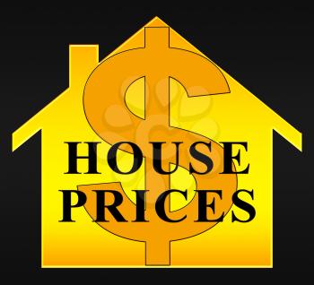 House Prices Dollar Icon Representing Apartment Housing And Rental