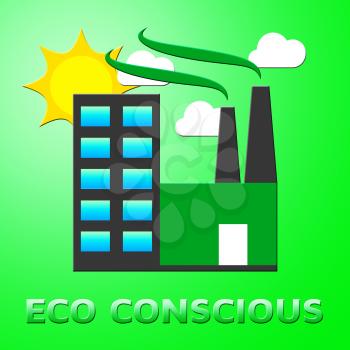 Eco Conscious Factory Represents Environment Aware 3d Illustration