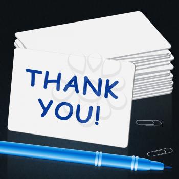 Thank You Card Meaning Gratefulness 3d Illustration