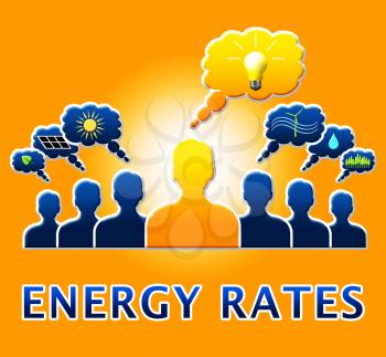 Energy Rates People Showing Electric Power 3d Illustration