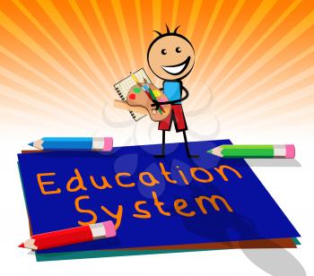 Education System Paper Displays Schooling Organization 3d Illustration