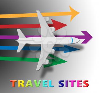 Travel Sites Plane Meaning Online Vacations 3d Illustration
