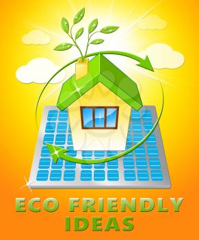 Eco Friendly Ideas House Displays Green Concepts 3d Illustration