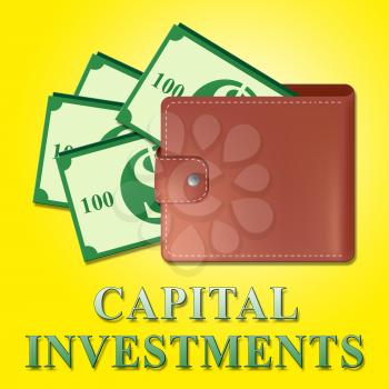Capital Investments Wallet Meaning Equity Investment 3d Illustration
