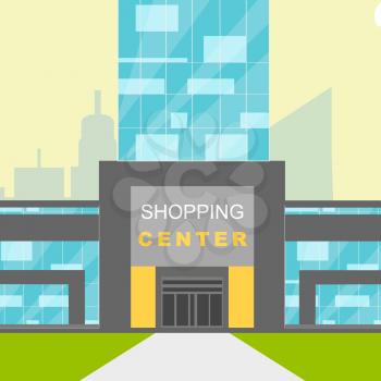 Shopping Center Building Shows Retail Shopping 3d Illustration