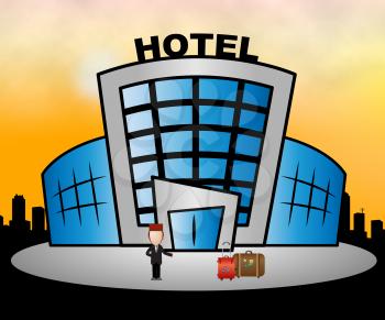 Hotel Resort Building Means City Accomodation 3d Illustration