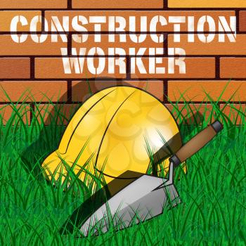 Construction Worker Builders Hat Represents Building Laborer 3d Illustration