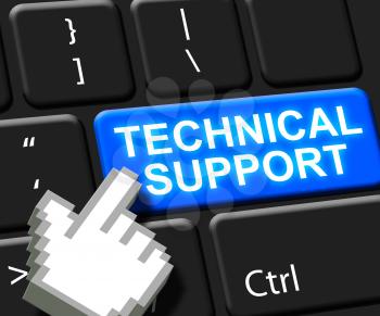 Technical Support Key Showing Help 3d Illustration