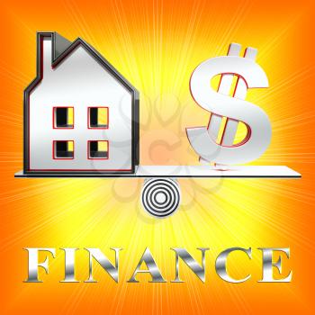 Finance Icon House Meaning Financial Investment 3d Rendering