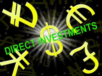 Direct Investments Symbols Meaning Stocks And Shares 3d Illustration