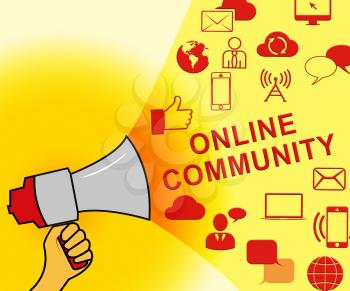 Online Community Icons Representing Social Media 3d Illustration