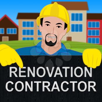 Renovation Contractor Means Make Over Home 3d Illustration