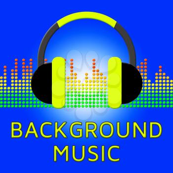 Background Music Earphones Indicates Sound Tracks 3d Illustration