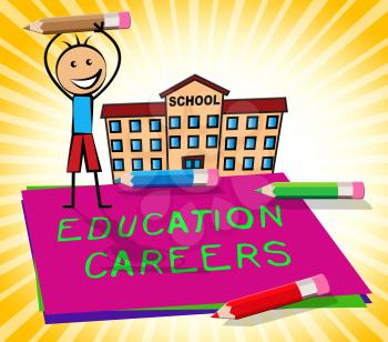 Education Careers Paper Displays Teaching Jobs 3d Illustration