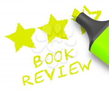 Book Review Stars Represents Reviewing Fiction 3d Illustration