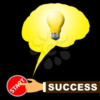Success Light Meaning Successful Progress 3d Illustration