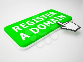 Register A Domain Key Indicates Sign Up 3d Rendering