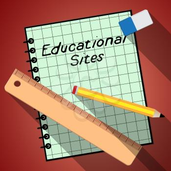 Educational Sites Notebook Represents Learning Websites 3d Illustration