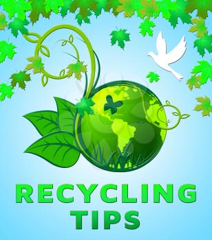 Recycling Tips Showing Eco Plans 3d Illustration