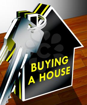 Buying A House Keys Shows Real Estate 3d Rendering