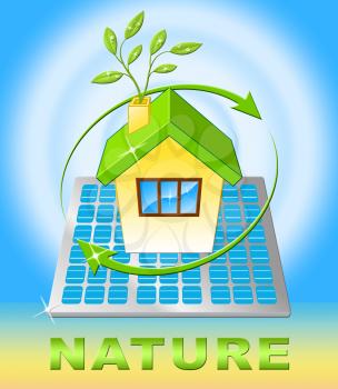 Nature Displays Organic Solar Panel Healthy And Pure 3d Illustration