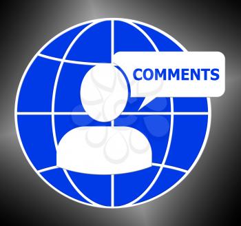 Comments Icon Showing Feedback Report 3d Illustration