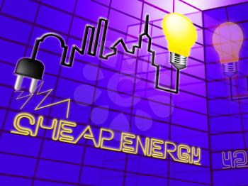 Cheap Energy Lightbulb Showing Electric Power 3d Illustration