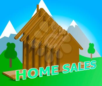 Home Sales Houses Means Sell Property 3d Illustration