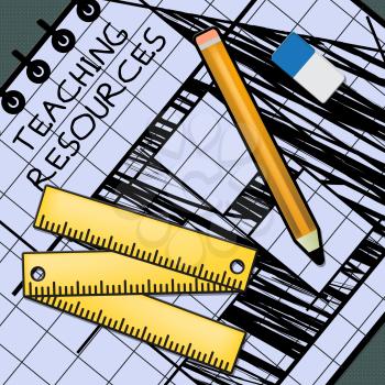Teaching Resources Equipment Shows Classroom Materials 3d Illustration