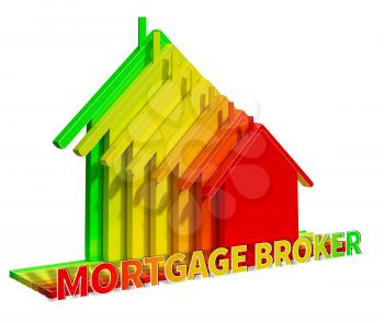 Mortgage Broker Eco House Displays Home Loan 3d Illustration