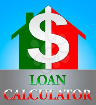 Loan Calculator Dollar Icon Means Fund Loans 3d Illustration
