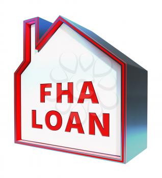 FHA Loan Icon Federal Housing Administration 3d Rendering