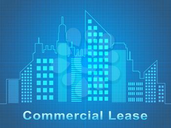 Commercial Lease Skyscrapers Represents Real Estate Offices 3d Illustration